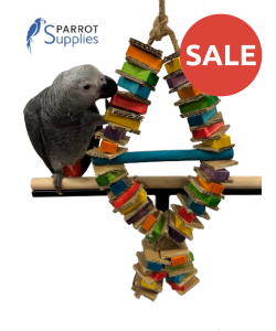 Parrot-Supplies Stacks of Shredding Diamond Large Card & Wood Parrot Toy